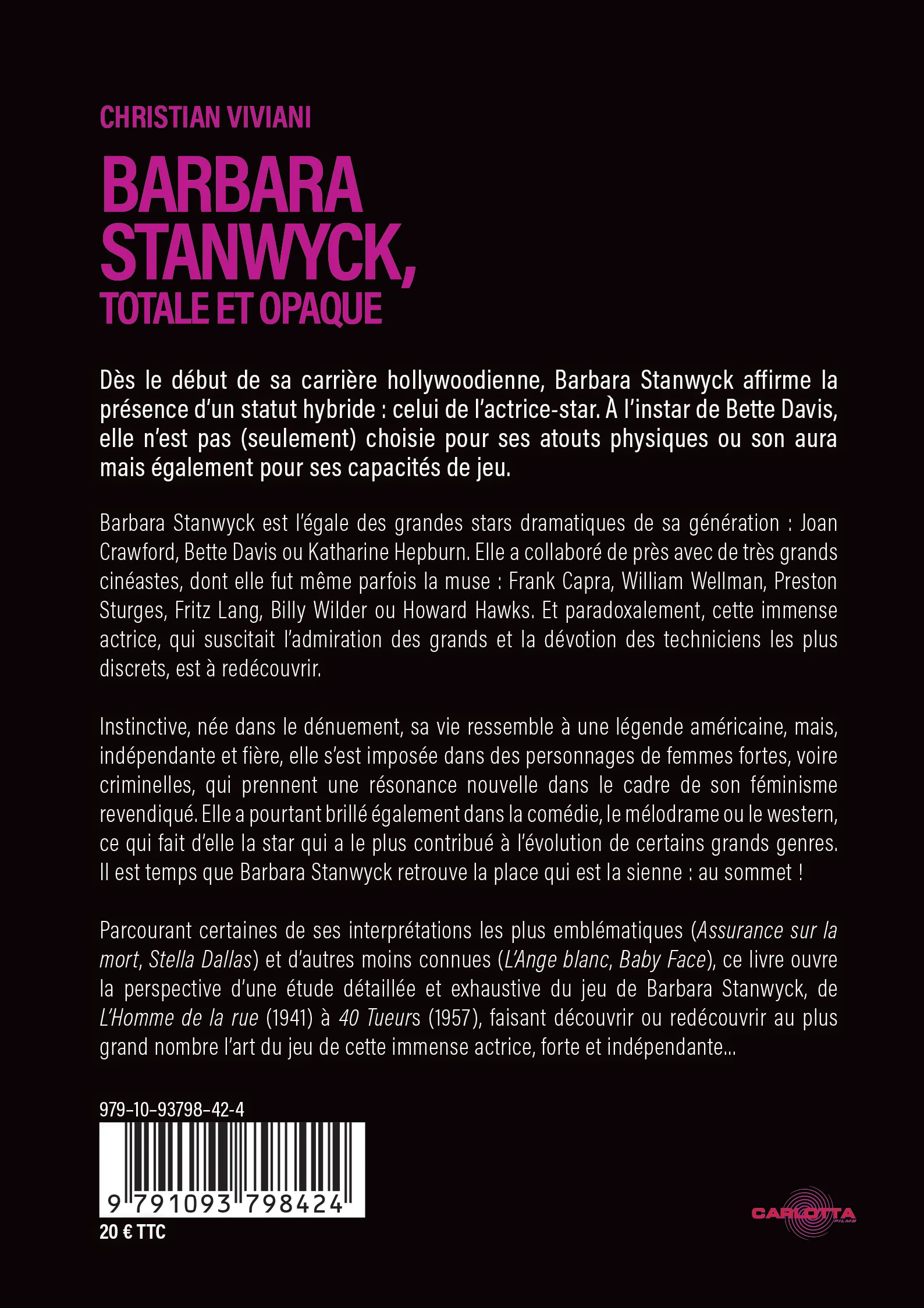 Barbara Stanwyck, totale et opaque - Persona #3 - Livre - Image 3